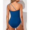 thumbnail image 3 of SURJDE One Shoulder One Piece Swimsuit for Women Tummy Control Bathing Suits Modest Full Coverage Keyhole Swimwear, 3 of 6