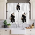 thumbnail image 2 of Panda Sitting on The Toilet Thinking Curtain Valances Set Abstract Funny Animal Kitchen Curtains 36&nbsp;inch Length Rod Pocket Valance and Tiers 3 Piece Set Small Bedroom Bathroom Laundry Decor, 2 of 9