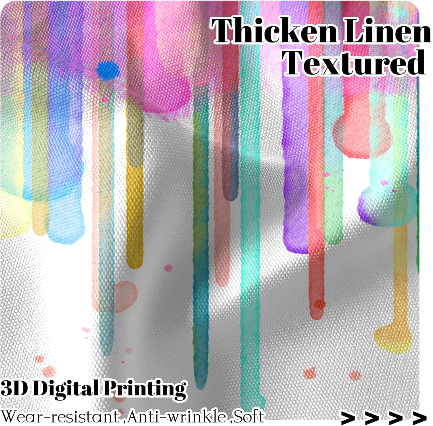 42 x 63 Inch Colorful Splatter Curtains for Living Room Abstract Art Paint Splash Modern Decorative Curtains Light Filtered Linen Texture Classroom Gallery Painter''s Room Curtains 2 Panels