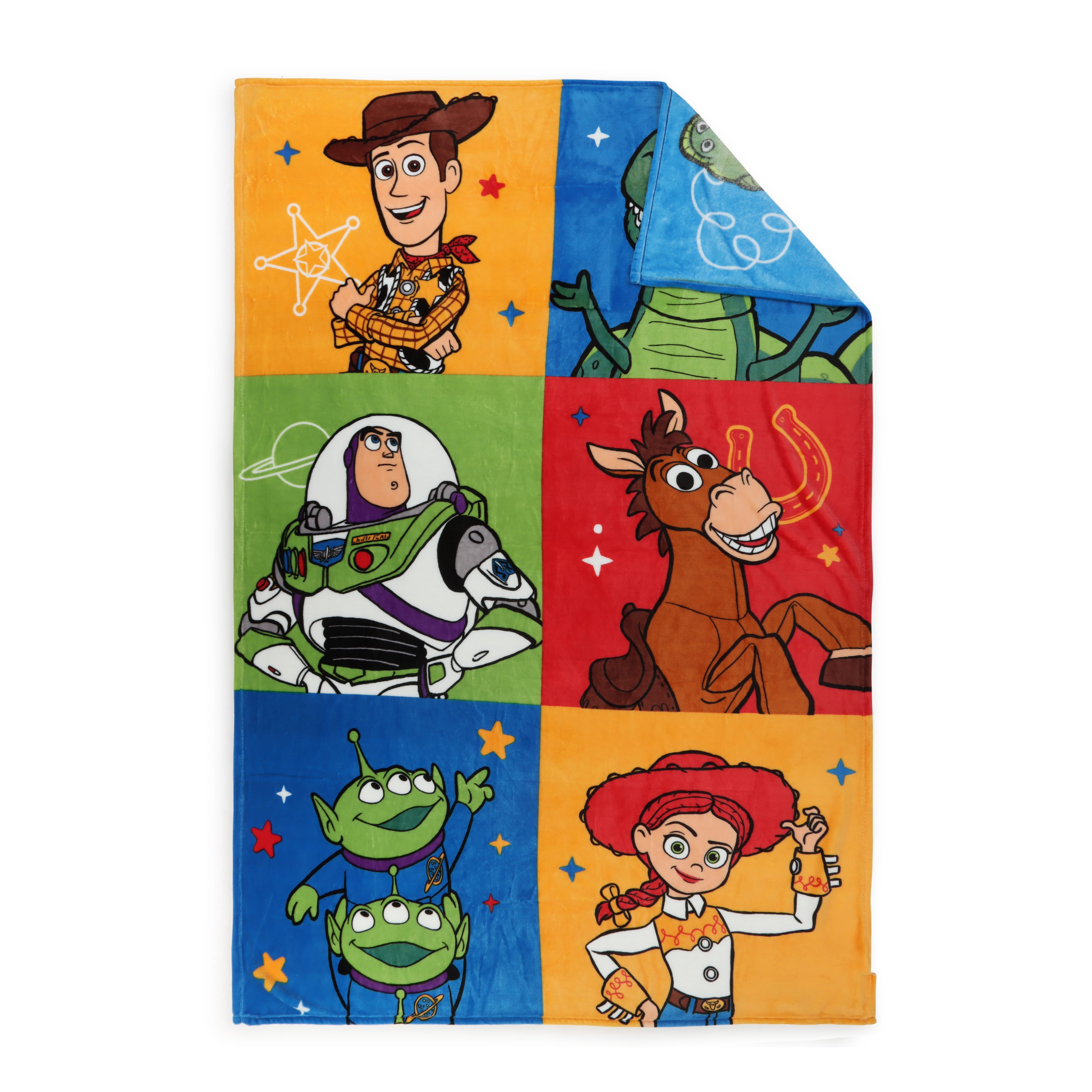 Toy Story Silk Touch Colorblock Kids Throw Blanket, Polyester, Multicolor, 62" x 90", Disney