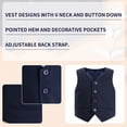 thumbnail image 7 of YONGHS Kids Boys Gentlemen Vest V Neck Formal Waistcoat for Wedding Birthday Party Navy Blue 10, 7 of 7
