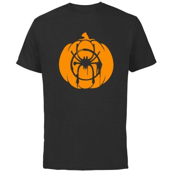 Marvel Spider-Man Miles Morales Pumpkin Halloween - Short Sleeve Cotton T-Shirt for Adults - Customized-Black