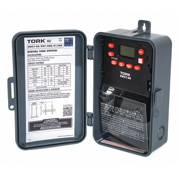 Tork Electronic Timer,Astro 7 Days,SPDT  EWZ120