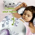 thumbnail image 2 of Custom Toddler Nap Mat for Preschool, Personalized Name Purple Flower Elephant Kids Sleeping Bag for Daycare, Roll Up Sleeping Mat with Removable Pillow and Soft Dot Minky Blanke for Girls Camping, 2 of 8