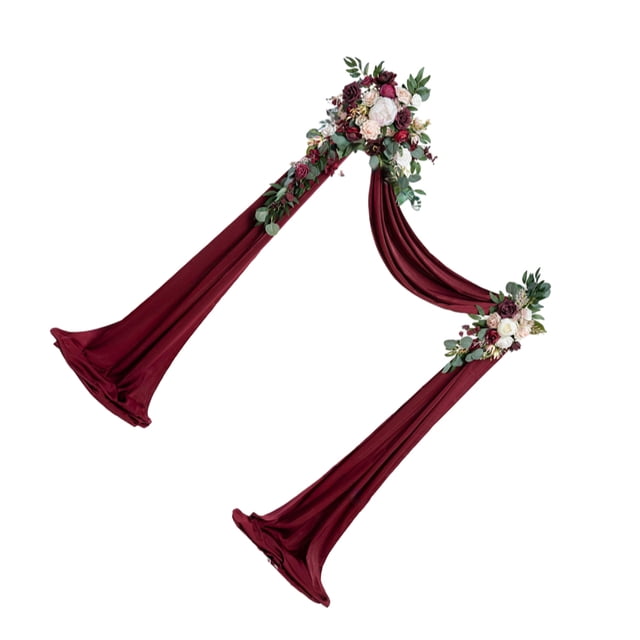 Wosthever Lugar de boda, flores de seda y cortinas de de gasa, arreglo para ceremonia de boda Kits de decoración para fiestas A9