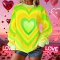 thumbnail image 1 of Uootdi Valentine's Day Sweatshirt for Women Crew Neck Love Heart Printed Graphic Sweatshirts Casual Holiday Long Sleeve Graphic Tee Tops Gift, 1 of 9