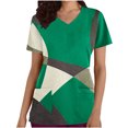 thumbnail image 2 of Soki Womens Plus Scrubs V-Neck Print Short-Sleeved Pocket Nurse Tops on Clearance, 2 of 5
