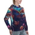 thumbnail image 2 of Yiaed Colorful Feather Owl Print Womens Casual Hoodies Crew Neck Long Sleeve Sweatshirts With Pocket Pullover Tops Women's Hooded Sweatshirt-XX-Large, 2 of 5