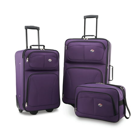 American Tourister Brewster 3 Piece Softside Luggage (Best Designer Luggage Sets)