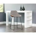 thumbnail image 2 of Sunpan Mccoy 26.5" Faux Leather and Fabric Counter Stool in Cinnamon Brown, 2 of 7