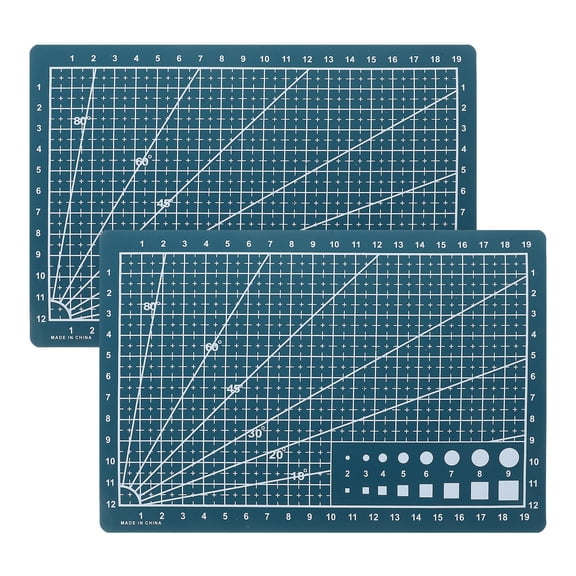 2pcs A5 Double-Sided Cutting Mat for Crafting, Self-Healing PVC Cutting Board with Measurements for Sewing DIY Projects Scrapbooking Green