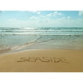 thumbnail image 2 of Frank, Assaf 14x12 Gold Ornate Wood Framed with Double Matting Museum Art Print Titled - Word Seaside written in sand on the beach, 2 of 4