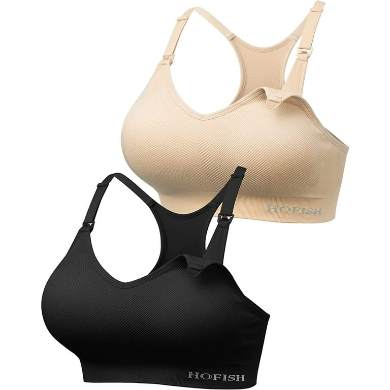 HOFISH Seamless Support Nursing Bra Medium Impact Maternity