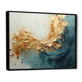 thumbnail image 2 of Designart "Harmonious Aurora In Gold And Teal I" Abstract Spirals Floater Framed Canvas Wall Art, 2 of 5