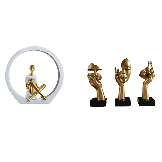 Estatua de niña,Estatuas de mujeres y niñas,figuritas decorativas elegantes,Escultura de arte abstracto,regalo creativo y moderno para el hogar.,Estatuas del pensador,Estatuas de pensadores