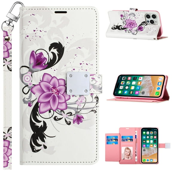 For Motorola Moto G STYLUS 5G 2023 Wallet ID Flip Pouch Cover Phone Case - Purple Lily