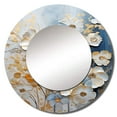 thumbnail image 2 of Designart "Botanical Delights Of Wildflowers" Wildflowers Round Mirror Wall Decor Traditional - Large Beige Round Bathroom Mirror - Round Mirror - 36" x 36", 2 of 6