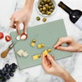 thumbnail image 5 of Geometric Cutting Board, Trellis Fence Inspired Repetitive Sequence Tangled Art Deco Pattern, Decorative Tempered Glass Cutting and Serving Board, Small Size, Pale Brown and White, by Ambesonne, 5 of 5