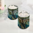 thumbnail image 2 of Yayeee 2 Pack Qtip Holder Dispenser for Bathroom with Lid Cotton Swab Canister, Yellow Tree, 2 of 6