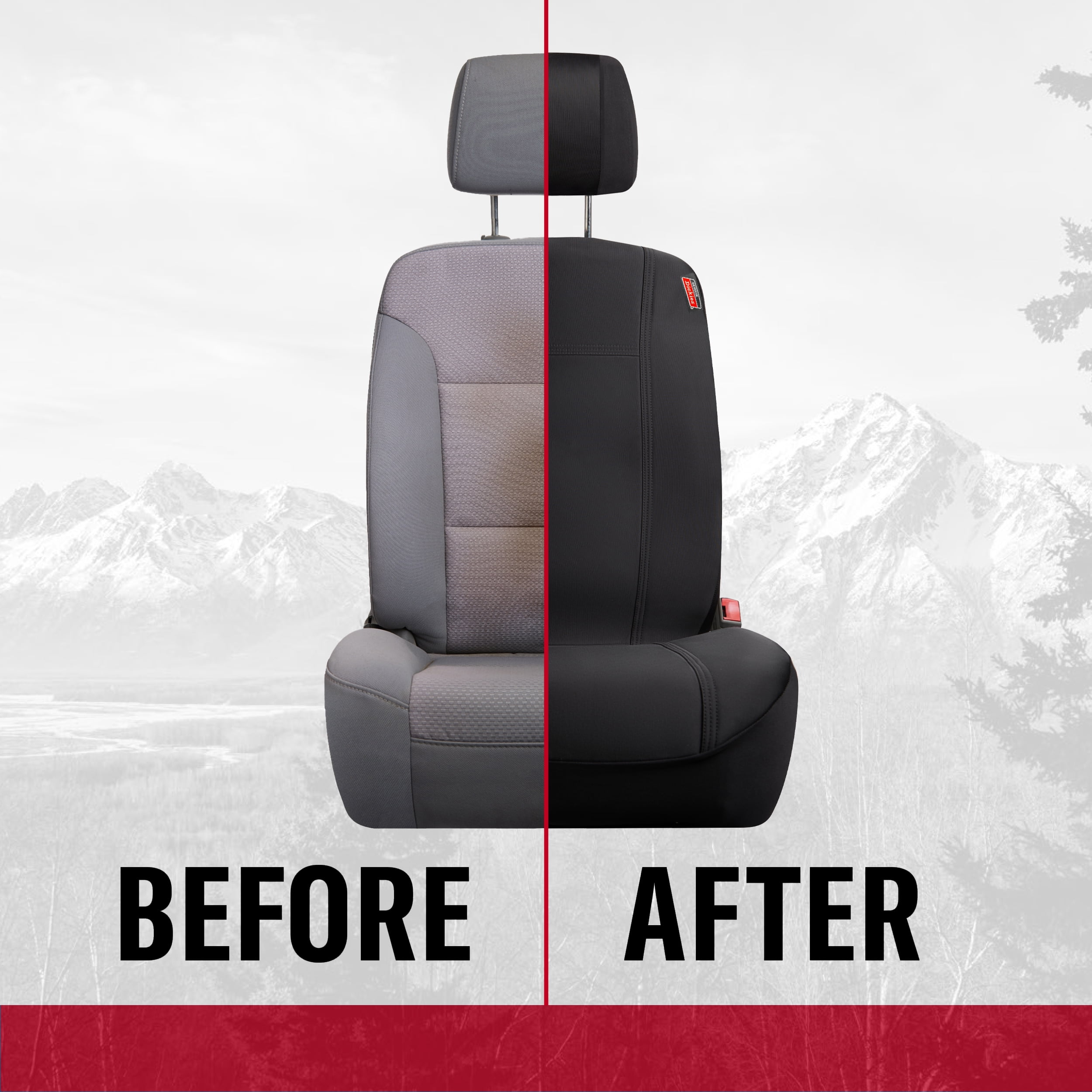 Genuine Dickies 2-Piece Black Puncture-Resistant Front Car, Truck, SUV Seat Covers, Protect from Pets, Universal Fit