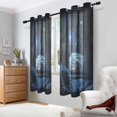 thumbnail image 2 of Yayeee Window Curtains Light Filtering 63"x42" Grommet Panel Pair Home Living Room Decor, Window Earth, 2 of 7