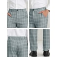 thumbnail image 6 of INSPIRE CHIC Men's Dress Checked Flat Front Business Plaid Formal Pants Gray 32, 6 of 6