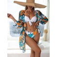 thumbnail image 4 of Bikini de playa de arena de tres piezas Traje de baño dividido de malla para mujer bikini, 4 of 6