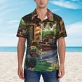 thumbnail image 2 of Fotbe Charming Garden Patio Hawaiian Shirt for Men Unisex Summer Beach Casual Short Sleeve Cotton Linen Button Down Shirts-X-Large, 2 of 5
