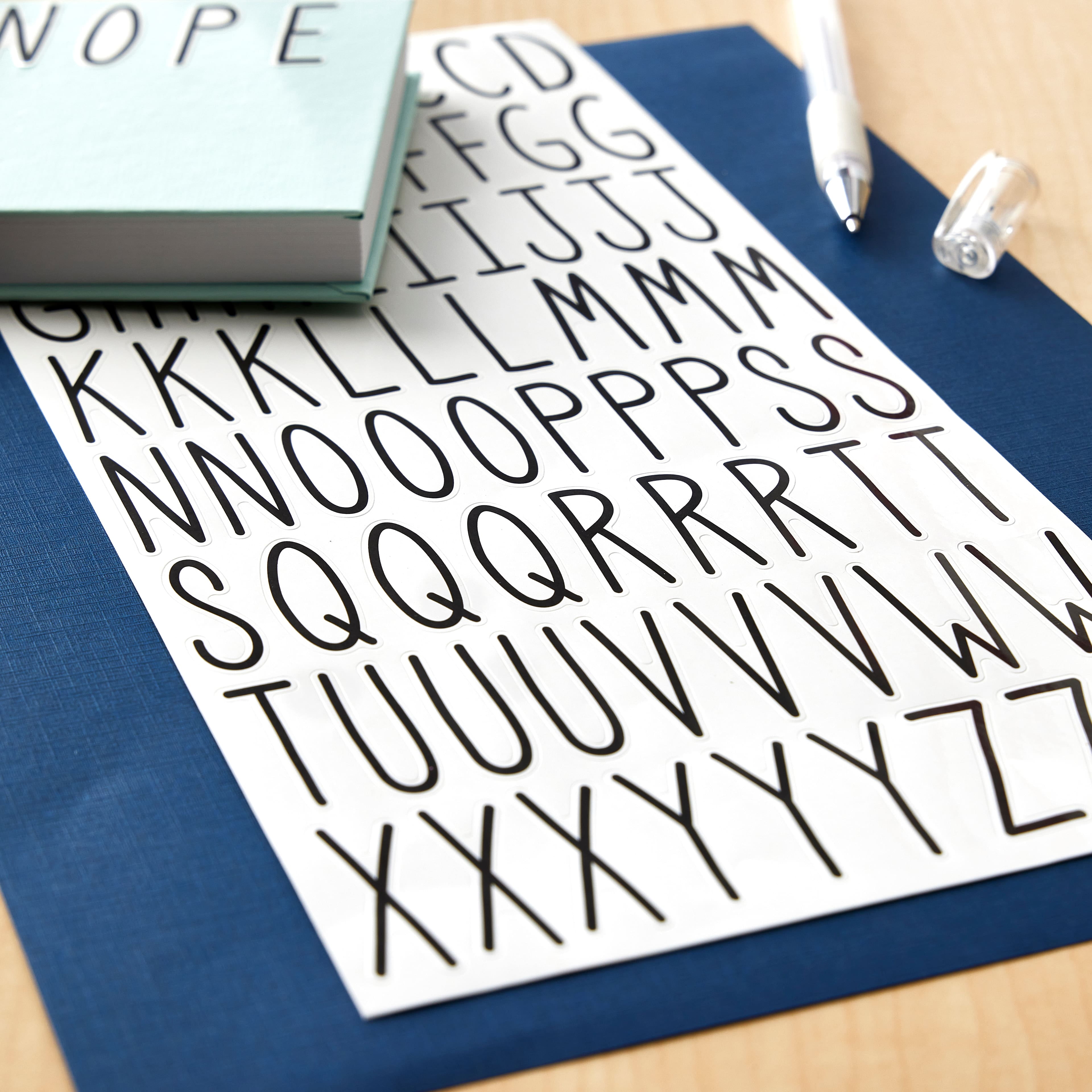 Recollections Black Narrow Alphabet Stickers, 12 Pack