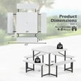thumbnail image 3 of Costway Picnic Table Bench Set for 4-8 People with Umbrella Hole All-Weather HDPE Tabletop White, 3 of 10