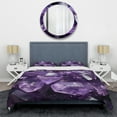 thumbnail image 3 of Designart "Essence of Purple Amethyst Geode II" Stone Geode Bedding Covert Set - Landscapes Purple Traditional Bed Set With 2 Shams, 3 of 5