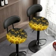 thumbnail image 3 of ZUXONGSY Sunflower Butterfly Stool Covers Cushion Set of 2 Piece Size L Round Chair Covers with Elastic Bottom Round Padded Cushioned 14"-16" Bar Stool Cushions Cover Home Decor, 3 of 6