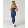 thumbnail image 4 of IDOPIP 2 Piece Workout Sets for Women Seamless Halter V-Neck Tank Top Scrunch Butt Lifting High Waist Leggings Gym Sets Active Wear Sports Outfit M Blue, 4 of 7