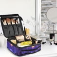 thumbnail image 5 of FORMRS Travel Makeup Bag Large Capacity Train Case Cosmetic Organizer with Adjustable Dividers, Blue Road, 5 of 8