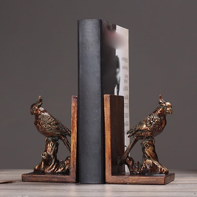 2 sujetalibros de loro, tapones para libros, decoración práctica para el hogar, decoración de mesa, soportes para libros para estante de dormitorio