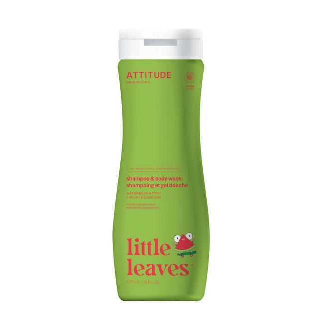 ATTITUDE little leaves, 2in1 Shampoo and Body Wash, Watermelon & Coco