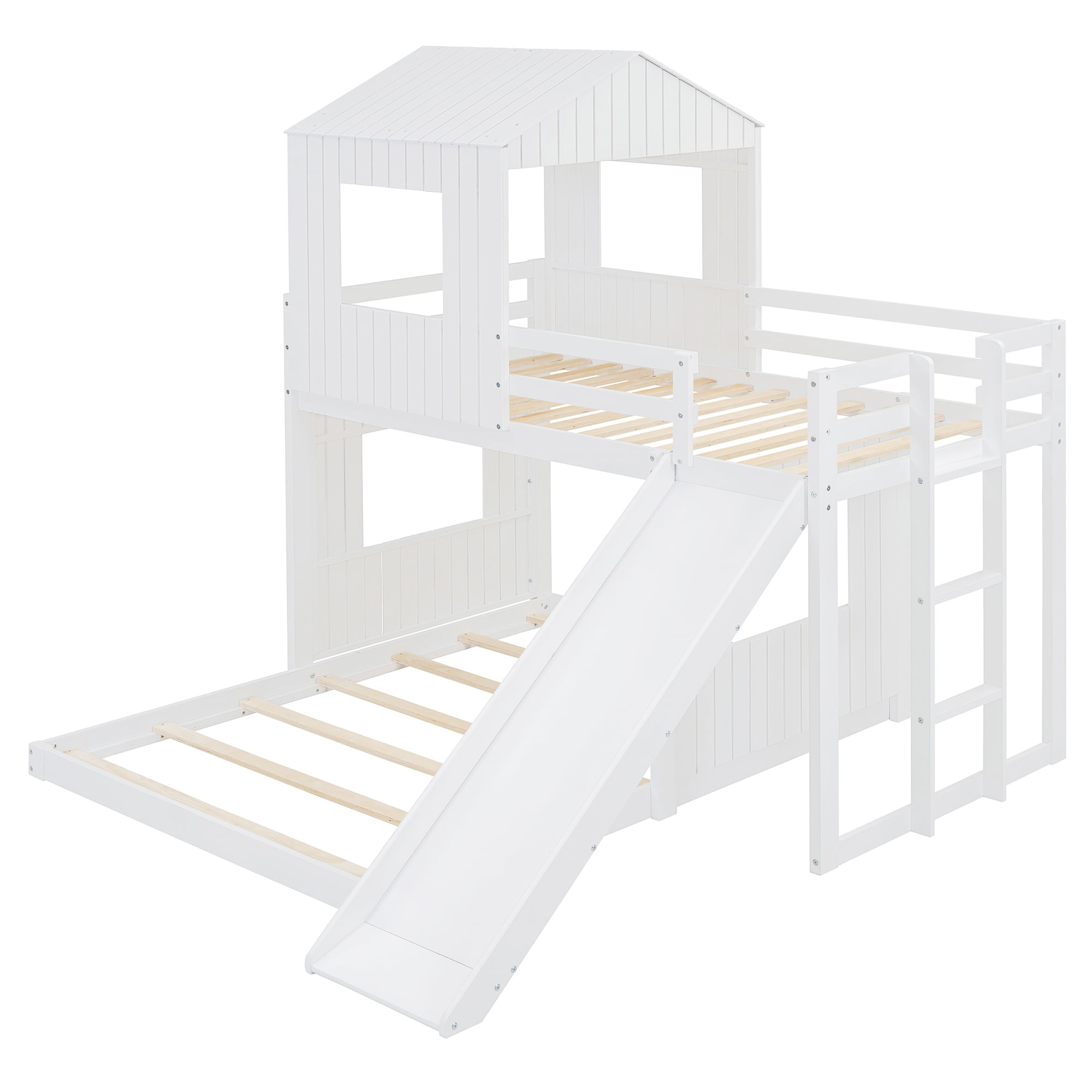 Noble House Wooden Twin Over Full Bunk Bed, Loft Bed,White