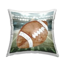 Stupell Industries Football On Field Decorative Printed Throw Pillow, 18 x 18