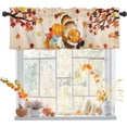thumbnail image 1 of Thanksgiving Valance, Gnome Valances for Windows, Maple Leaf Kitchen Valances for Window, Kitchen Curtains 54x18in Short Curtains Rod Pocket Bathroom Curtains Window, Kitchen Window Curtains, 1 of 1