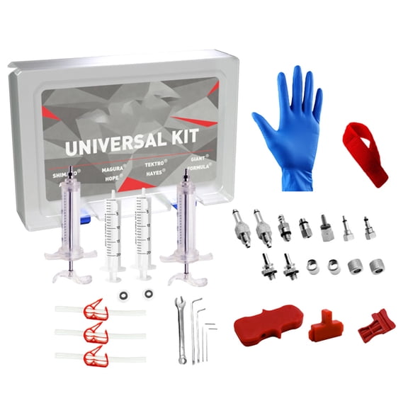 PTOOTP Professional Bike Brake Oil Bleeding Kit Tool Set for Hydraulic Brake Maintenance Assorted Colors