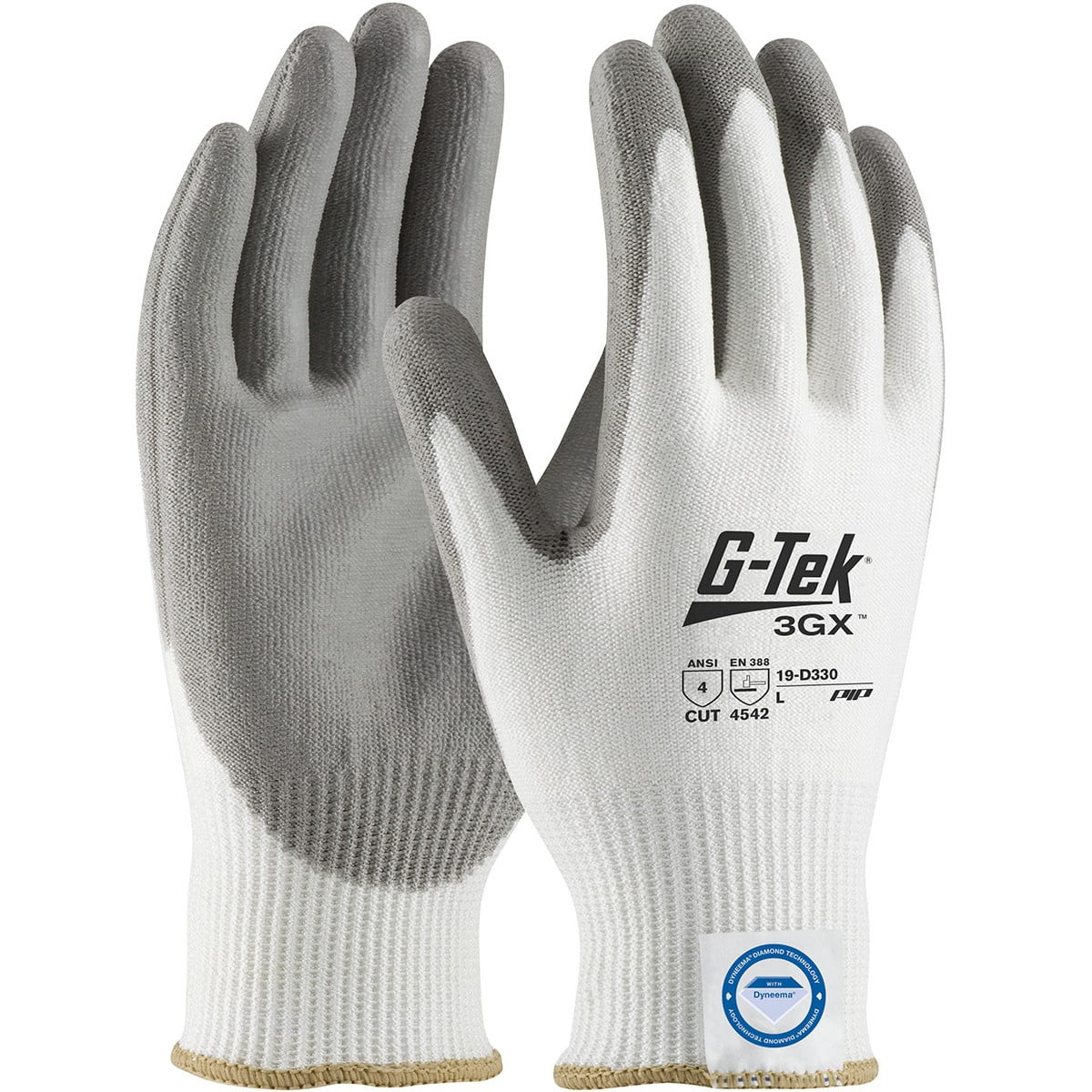 PIP GTek Cut Resistant Gloves Gray Abrasion Resistant 19D3302X