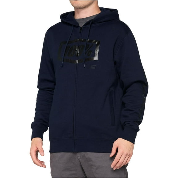 100% Syndicate Zip-Up Hooded Sweatshirt X-Large Navy/Black
