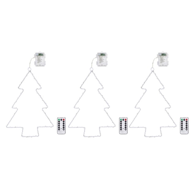 1/2/3 piezas LED árbol de Navidad cuerda luz verde con temporizador para Navidad interior al aire libre