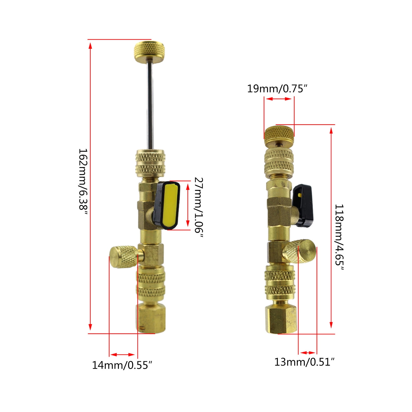 Valves Cores Remover Tool with Hex Bit Adapter Valves Cores HVAC Service Wrench Set for Equipment Repair