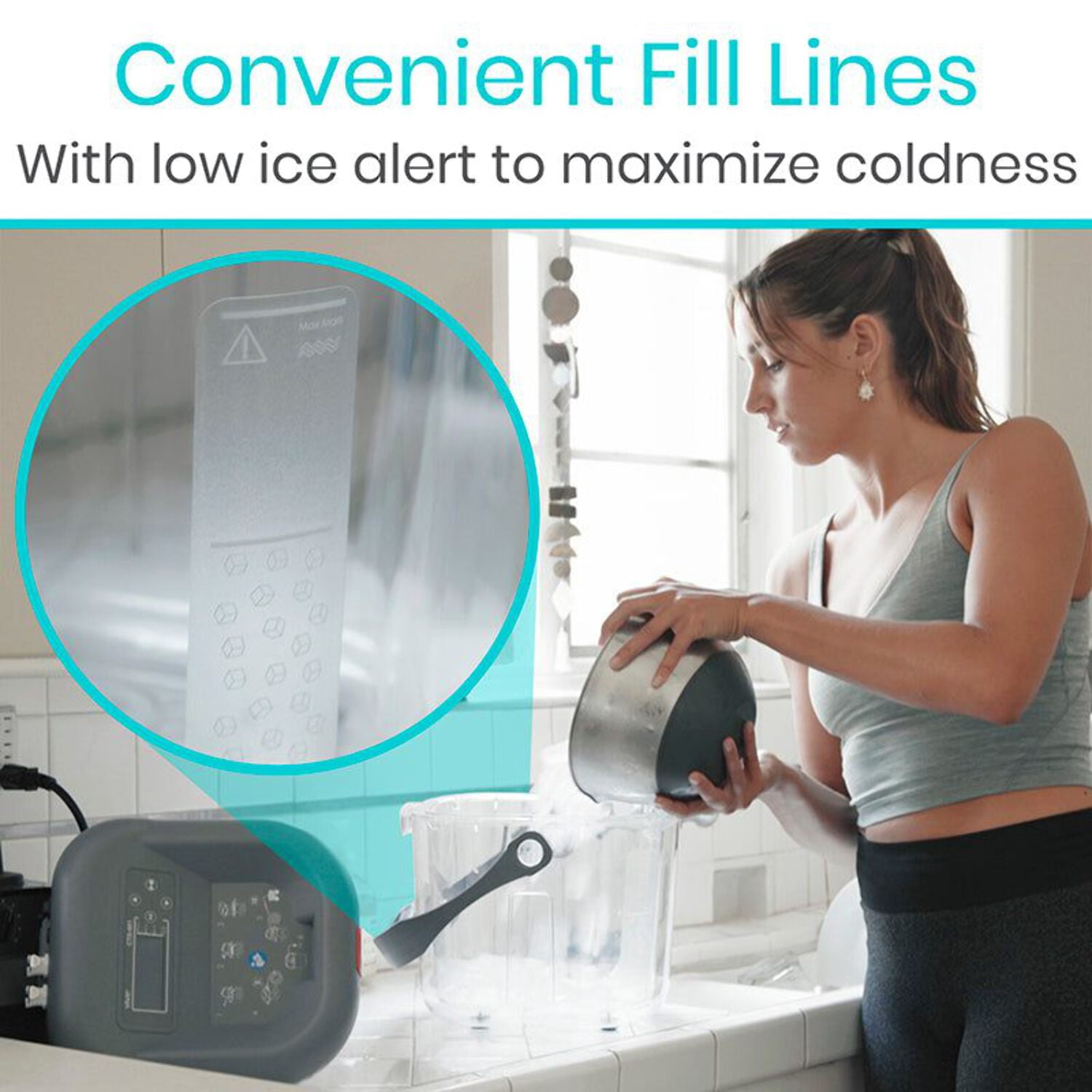 Vive Ice Machine for Knee & Shoulder Post-Surgery – Cold Therapy for Knee & Hip Replacement – Large Cryotherapy Pad with Quiet Pump – Flexible Cuff for Ankle, Back, Leg, Cervical, ACL