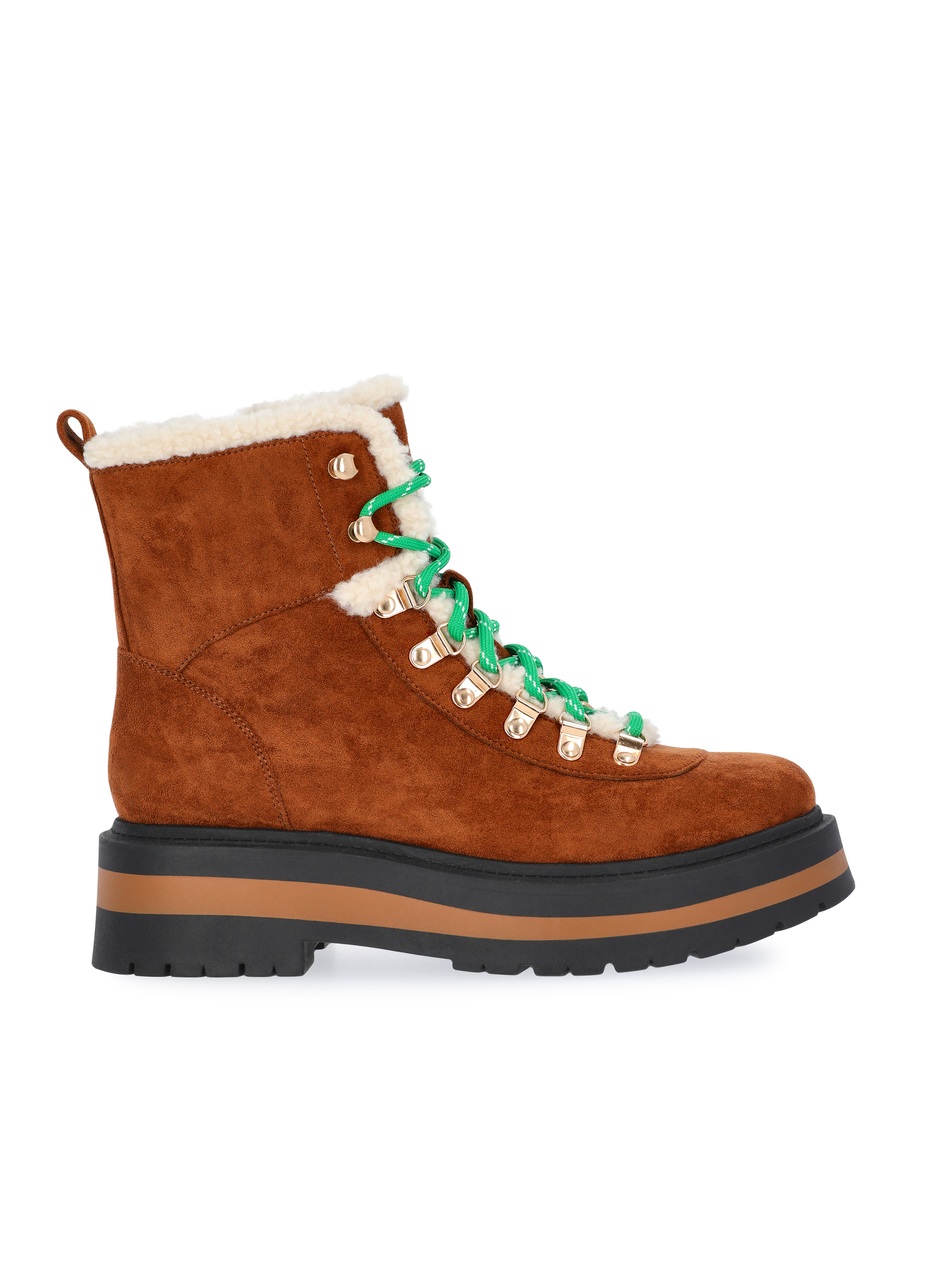 Free Assembly Women's Lace-Up Faux Shearling Booties