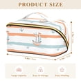 thumbnail image 4 of FORMRS Makeup Bag Travel Cosmetic Organizer for Women Fold Flat Zipper Pouch with Handle, Orange Nautical Pattern, 4 of 8