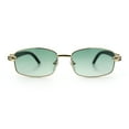 thumbnail image 6 of Luxury 90s Gangster Narrow Rectangle Jaguar Head Hinge Sunglasses Gold - Green, 6 of 8