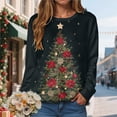 thumbnail image 2 of Towmus Christmas Tree Graphic Sweatshirts Womens Casual Long Sleeve Crewneck Lightweight Pullover Tops, 2 of 6