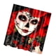 thumbnail image 4 of Cortina de ducha decorativa para baño con 12 ganchos, diseño de calavera Flores del cráneo, 4 of 4